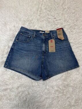 Levi's Cinch Short Light Blue Denim Jean Shorts Levi Mid Thigh Cinch Short